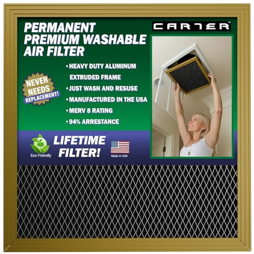CARTER | Gold | MERV 8 | HVAC & Furnace Filter | Washable Electrostatic ((18x30x1))