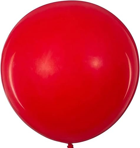 Confezione da 6 palloncini giganti rossi da 91,4 cm, enormi, in lattice, colorati, per compleanni, feste di compleanno, baby shower, decorazioni per feste e matrimoni
