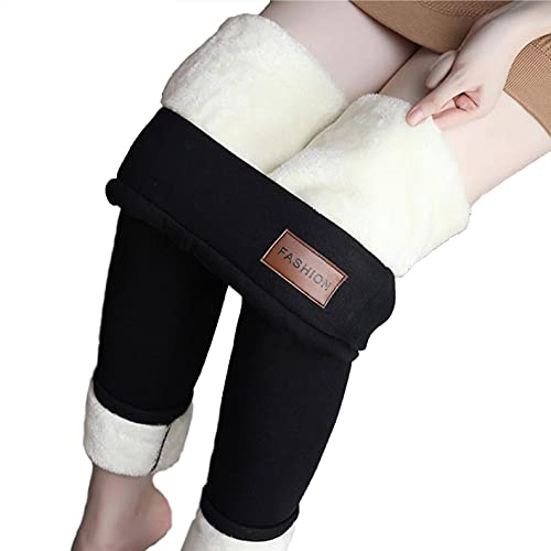 Yutdeng Leggins Térmicas Mujer Invierno de Pantalones con Forro Extra Cómodo Leggings de Lana Cozy Cálido Pantalones Casual Grueso Slim Fit Legging Termico Elásticos Pantalón Cintura Alta