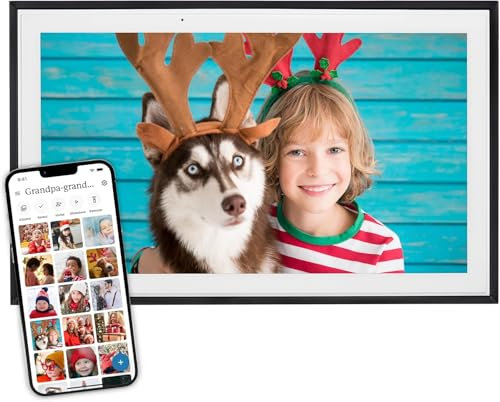 Skylight Digital Photo Frame - WiFi Enabled with Load from Phone Capability, Touch Screen Digital Picture Frame Display - Customizable Gift for Friends and Family - 15 Inch Black