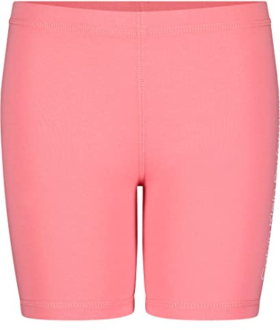 Calvin Klein Girls' Performance Bike Shorts, Soft & Stretchy with Flat Waistband & Snug Fit, Strawberry Linear, 8-10