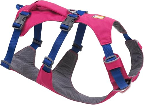 RUFFWEAR Harnais pour Chien avec poignée, Flagline, Confortable et léger, Multi-Usage, réglable, 3 Points d'attache, Sangle renforcée et Anneau en V en métal Solide, Alpenglow Pink Large/X-Large