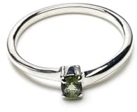 HIMALYA QUARTZ Anillo de compromiso de moldavita en plata de ley 925, joyería bohemia hecha a mano, anillo de promesa étnico para mujer con piedra preciosa natural