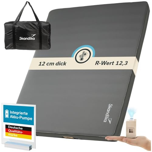 Skandika Matelas Gonflable Easy 3D Premium Flex | Matelas pneumatique pour 1/2 Personnes, avec/sans Pompe USB-C, avec/sans Housse, Max 150/300 kg | Camping, lit pneumatique (Flex Double)