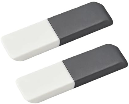 2 Pcs Natural Rubber Erasers, Double Head Erasers for Ink & Pencil, Sand Rubber Eraser for Gel Pen Ball-Point Pens, Pen Eraser Rubber for Mark Fading School Office Art Daily Correction Supplies (Gray