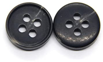 sydekorationer för kvinnor, 30 st. små resinknappar i konstgjord horn for skjortklädsel(Black,11mm)