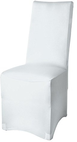 Beautissu Bankett Stuhlhusse 45x90 cm - Leona Elegante Stretch Husse für Stühle – Elastischer Stuhl Überzug mit ÖKO-TEX Siegel in Weiß