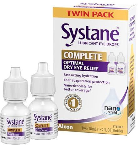 Systane Complete Lubricant Dry Eye Relief Drops, 0.34 Fl Oz, Twin Pack