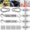 Emooqi Sonnensegel Befestigungs Kit, 24 Pcs Sonnensegel Befestigung Sonnensegel Sonnensegel Befestigung Deckenhaken Hängesessel Edelstahl Montage Aufbau Set -für Rechteckige Quadratische Sonnensegel