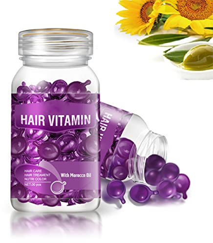 gowwimHair Vitamin Serum Capsule,Hair Treatment Serum,Argan Macadamia Avocado Oil,Deep Care Repair Damaged Hair,30 PCS