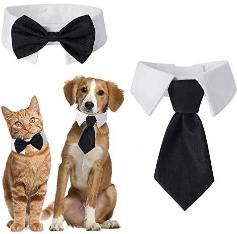 cobee Collare per cani e gatti smoking regolabile per animali domestici Cane gatto Papillon per matrimonio Papillon formale cucciolo papillon smoking collare per costume animale