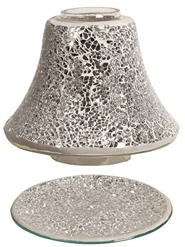 Crusader Limited Set paralume e piatto per candele aromatiche, color argento