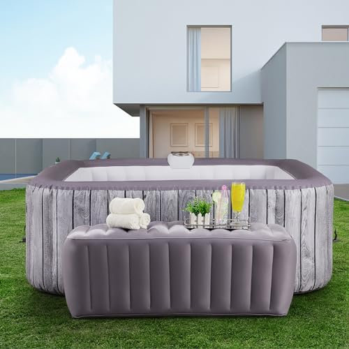 RELXTIME Spa Surround Bench Gonfiabile Vasca idromassaggio Step Spa Side Table Outdoor Air Seat Vasca da bagno portatile Accessorio Yard Relax Casa Giardino Patio Prato Cortile Lungo Footste