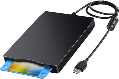 Lecteur de Disquettes Externe USB - Plug & Play, Compatible Windows, Design Ultra-Fin et Portable