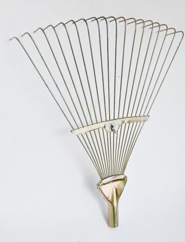GenkoGroup Râteau à feuilles, râteau à gazon, balai à feuilles, râteau à feuilles, râteau réglable, en métal – Idéal pour l'entretien du jardin et l'enlèvement des feuilles (380 x 500 x 0,8)