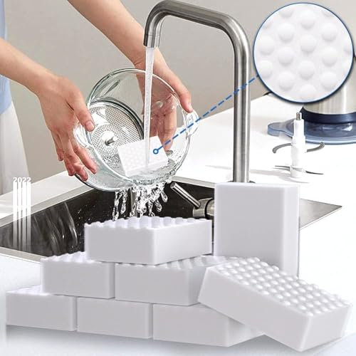 Schmutzradierer Schwamm, 50 Stück Radierschwamm Putzschwamm Zauberschwamm 2X Kompression Melaminschwamm, Wunderschwamm Weiß Reinigungsschwamm für Haushalt, Küche, Schuhschwamm