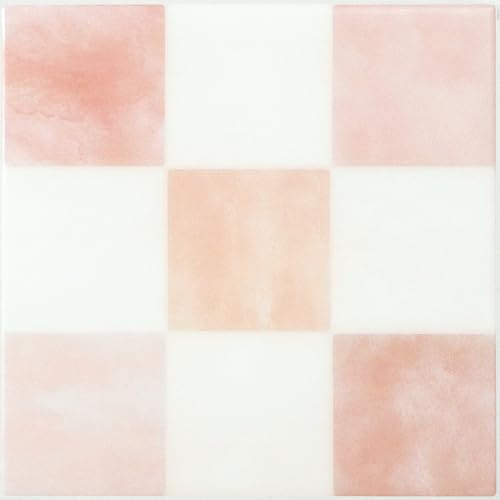 Smart Tiles Självhäftande Kakel, Schackmönster Rosa & Vit, 19,69x19,69 cm