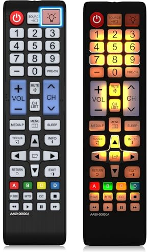 Upgraded Replacement Backlit Samsung TV Remote Control for Smart TV, Universal for All Samsung LED LCD QLED UHD HDTV 3D 4K 8K Series TVs, No Setup Required (All Buttons Lighting Up)
