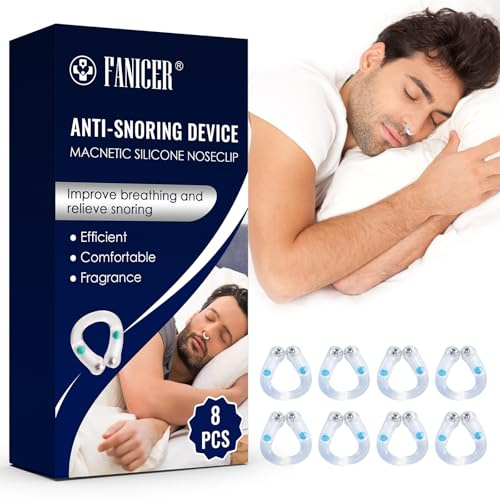 8 Pezzi Clip Nasale Magnetiche Antirussamento,Dispositivi Anti Russamento, Dilatatore Nasale in Silicone, Aiuta a Ridurre il Russare e Migliora il Sonno,Respirare Meglio