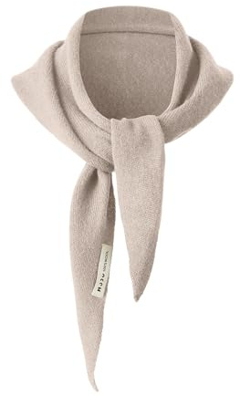 Zulzifs Wool Triangle Scarf for Women - Knitted Cashmere Shawl Downtown Girl Fashion Accessories (Apricot)