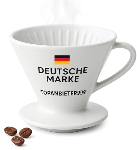 Filtro da caffè in ceramica misura 4, filtro a mano bianco, Pour Over, filtro per caffè a mano, supporto filtro riutilizzabile, filtro per 2 tazze, caffettiera manuale, porta filtro per carta
