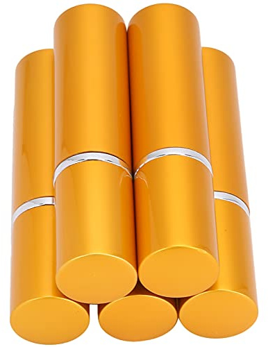 Aumotop Påfyllningsbar Parfymsprayflaska Set 10 Ml X 5 St Aluminium Atomizer Bärbar för Resor Elegant Design (Guld)