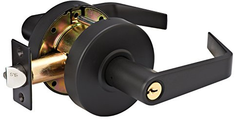 Master Lock SLCHKE10B Heavy Duty Lever Style, Grade 2 Commercial Keyed Entry Door Lock with Bump Stop, Oil Rubbed Bronze Finish