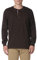 Hanes Men's Beefy T Henley & Cotton Long Sleeve Shirts - Dark Truffle, XL