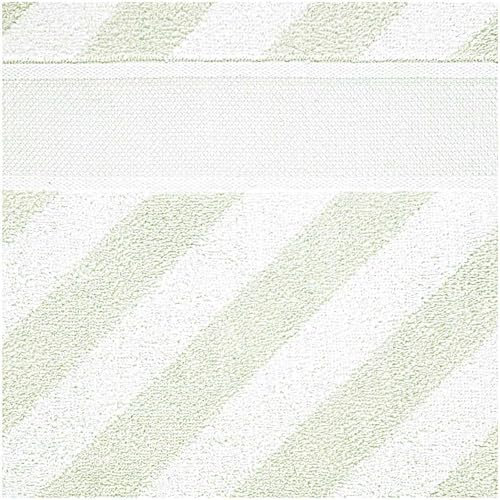 Rico-Design Duschtuch Handtuch Waschhandschuh mit Aidabordüre zum Besticken im gezählten Kreuzstich (Gästehandtuch hellgrün mit Streifen 30x50 cm)