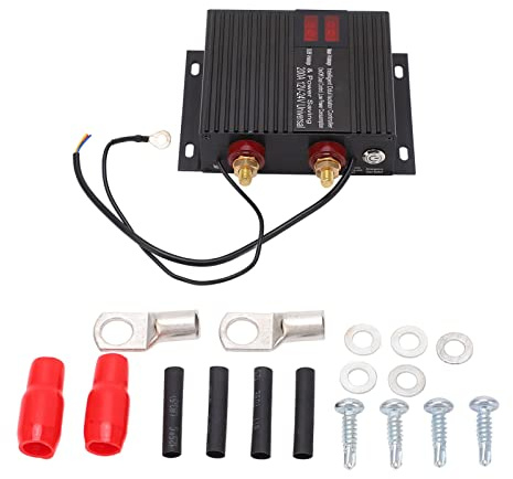 Auto Cable Kit with Dual Battery, Double Battery Insulator Kit, Double Battery Insulator 200A Universal Dual Battery VSR for Car RV ATV UTV Truck Boat 12V-24V
