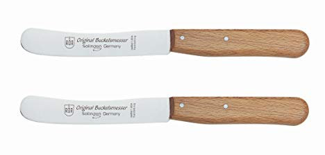 2 Stück Buckels Messer Buche Frühstücksmesser Tafelmesser Tischmesser RÖR Solingen # 10280