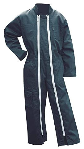 LMA - Tuta da lavoro per bambini, 2 cerniere, color verde scuro, verde