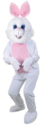 Wicked Costumes Deluxe White Easter Bunny Rabbit Mascot -Plush Deluxe Mascot Adult Costume - One Size