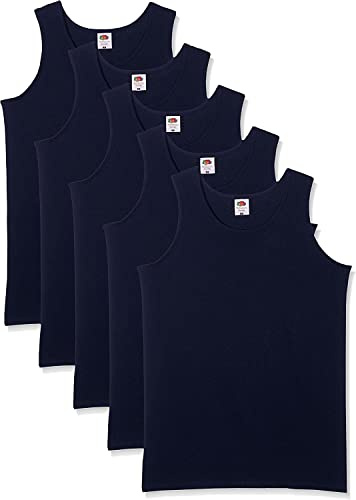 Fruit of the Loom Men's Athletic Lightweight Vest Pack of 5, Deep Navy, X-Large