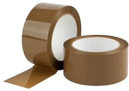 VIRSUS 36 Rotoli di Nastro adesivo per pacchi, misura 50x66 mt, Srotolamento SILENZIOSO, Nastro da Imballo colore AVANA
