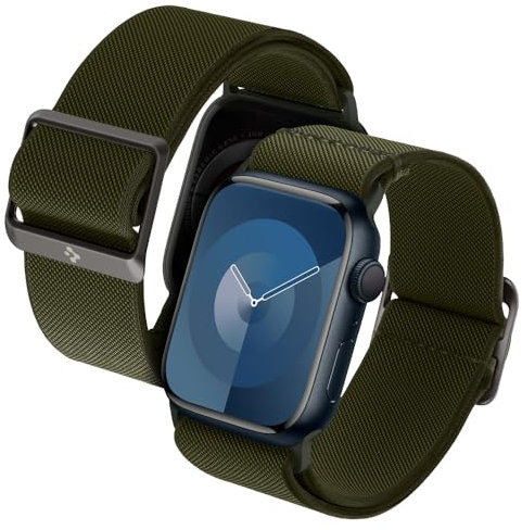 Spigen Lite Fit Armband Entwickelt für Apple Watch Ultra 2/1 49mm, Serie 10 46mm und Serie 9/8/7/6/5/4/SE 45mm,44mm - Khaki