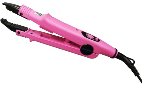 janelove Professional Hair Extensions Iron, Fusion Heat Connector, Pre Bonded Hair Extensions Iron Kit Tool, UK Plug, 210°F-390°F Temperature Adjust (Pink)