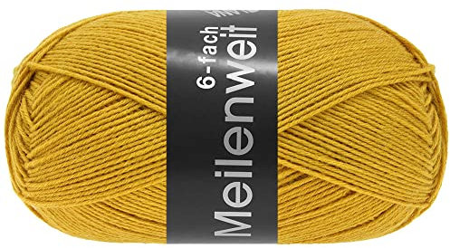 LANA GROSSA Meilenweit 6-fach 150 | 6-fädiger Sockenklassiker, waschmaschinenfest | Handstrickgarn 80% Schurwolle & 20% Polyamid | 150g Wolle zum Stricken & Häkeln | 390m Garn FB9242