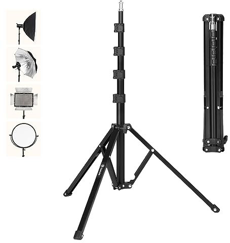 TARION Lichtstativ 180 cm Aluminium Lampenstativ Traglast 8 kg für Studio Outdoor Fotografie Ringlicht Blitzlicht mit Tragetasche(FL2009)