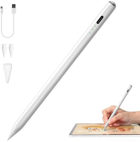 LIBERRWAY Stift für iPad 2018-2024, Pencil 2.Generation Mit Neigung/Palm Rejection/Magnetic Adsorption, Stylus Kompatibel Mit iPad 10/9/8/7/6.Generation Pro 11/12.9(6-3.Ge) Air 5-3/Mini 6-5
