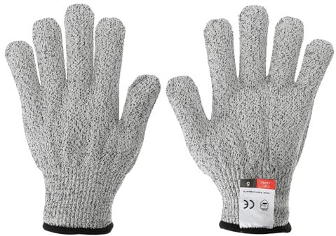PATIKIL Cut Resistant Gloves, 1 Pair Level 5 Protection Anti Cutting Gloves Cut Proof Gloves for Kitchen Wood Carving Working, Extra Large, Gray