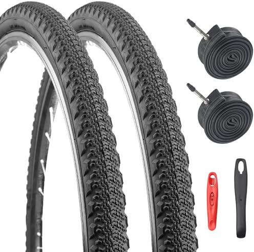 MEGHNA 700 x 42 C Copertone per bicicletta con tubi ETRTO 42-622, pneumatici di ricambio compatibili 700 x 42 C/700 x 40 C/28 pollici/29 pollici (confezione da 2)