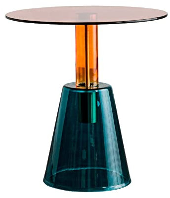 Modernt runt glasbord för vardagsrum och sovrum dekorativt soffbord för cocktails och drycker