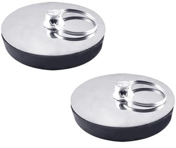Lot de 2 bouchons de baignoire, 40 mm, en acier inoxydable, pour lavabo, baignoire