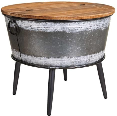 Kit Mesa Baul De Metal Y Madera