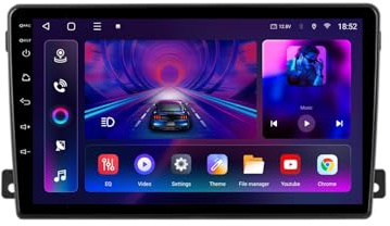 Genérico Android 9 Inch Touchscreen Car Radio Stereo for Ford C-MAX 2003-2010 with Carplay Android Auto GPS Navigation with BT WiFi USB Mirror Link FM Auto Parts(8+128G)