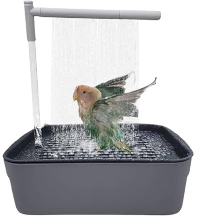 Baño para Pájaros | Baño Automático para Aves con Ducha | Pila Recargable con Grifo De Flujo Continuo, Accesorios De Baño para Periquitos Y Agapornis Pequeños Y Medianos