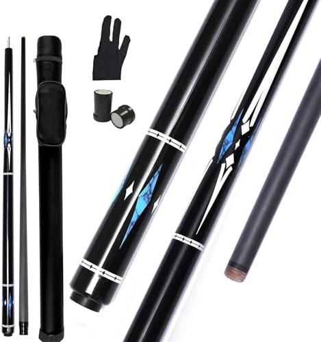 147 cm poolkö i kolfiber med 12,4 mm spets och 8-stifts fog – professionell snookerkö, brytkö för biljard, snooker och poolspelare