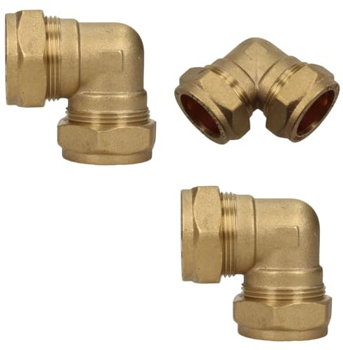 AIGHER Gomito a compressione, 28 mm, 90 gradi, confezione da 3, approvato WRAS, pressione massima 16 bar