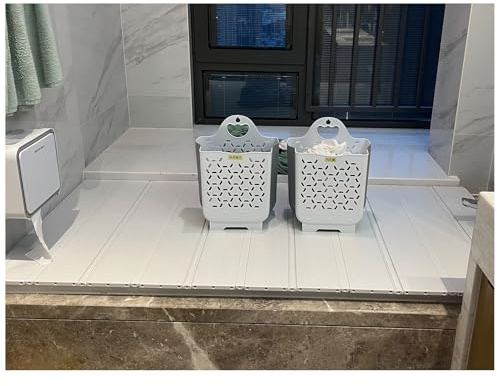Foldable Dustproof Bathtub Cover, PVC Roll-Up Lid for Standard Bathtubs, Insulating Bath Mat, Luxury Bathtub Tray, Waterproof and Space-Saving Design